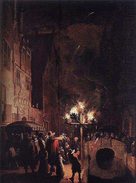 POEL, Egbert van der Celebration by Torchlight on the Oude Delft china oil painting image